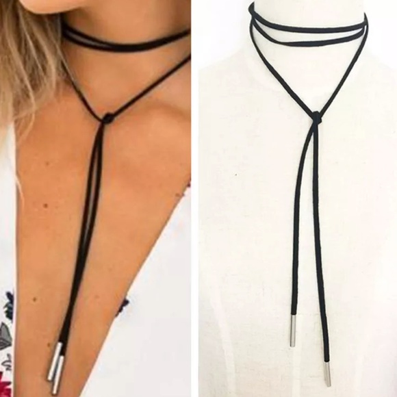 {GIGI} boho leather choker lariat necklace - Picture 2 of 7